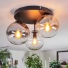 Gastor ceiling light, globe light Amber, clear, Smoke-coloured, 3-light sources