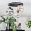 Gastor ceiling light, globe light Amber, clear, Smoke-coloured, 3-light sources
