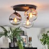 Gastor ceiling light, globe light Amber, clear, Smoke-coloured, 3-light sources