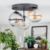 Gastor ceiling light, globe light Amber, clear, Smoke-coloured, 3-light sources