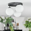 Gastor ceiling light, globe light white, 3-light sources