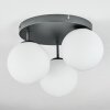 Gastor ceiling light, globe light white, 3-light sources