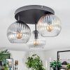 Koyoto ceiling light, globe light Amber, clear, Smoke-coloured, 3-light sources