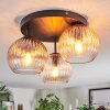 Koyoto ceiling light, globe light Amber, clear, Smoke-coloured, 3-light sources