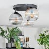 Koyoto ceiling light, globe light Amber, clear, Smoke-coloured, 3-light sources