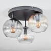 Koyoto ceiling light, globe light Amber, clear, Smoke-coloured, 3-light sources
