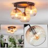 Koyoto ceiling light, globe light 30 cm Amber, clear, 3-light sources