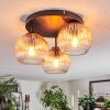 Koyoto ceiling light, globe light 30 cm Amber, clear, 3-light sources