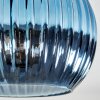 Koyoto ceiling light, globe light blue, gold, green, 3-light sources