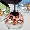 Koyoto ceiling light, globe light 30 cm blue, green, clear, coppery, 3-light sources
