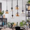 Koyoto hanging light, globe light, pendant light Amber, clear, 6-light sources