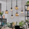 Koyoto hanging light, globe light, pendant light Amber, clear, 6-light sources