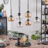 Koyoto hanging light, globe light, pendant light Amber, clear, 6-light sources