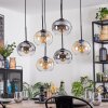 Apedo hanging light, globe light, pendant light Amber, clear, Smoke-coloured, 6-light sources