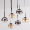 Apedo hanging light, globe light, pendant light Amber, clear, Smoke-coloured, 6-light sources