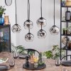 Ripoll hanging light, globe light, pendant light chrome, clear, Smoke-coloured, 6-light sources