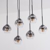 Ripoll hanging light, globe light, pendant light clear, Smoke-coloured, 6-light sources