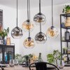 Ripoll hanging light, globe light, pendant light Amber, clear, Smoke-coloured, 6-light sources