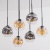 Ripoll hanging light, globe light, pendant light Amber, clear, Smoke-coloured, 6-light sources