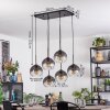 Koyoto hanging light, globe light, pendant light clear, Smoke-coloured, 6-light sources