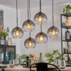 Koyoto hanging light, globe light, pendant light clear, Smoke-coloured, 6-light sources