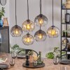 Koyoto hanging light, globe light, pendant light Amber, clear, Smoke-coloured, 6-light sources