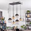 Koyoto hanging light, globe light, pendant light Amber, clear, Smoke-coloured, 6-light sources