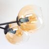 Koyoto ceiling light, globe light Amber, clear, 6-light sources