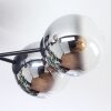 Gastor ceiling light, globe light chrome, clear, Smoke-coloured, 6-light sources