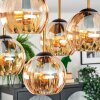 Gastor ceiling light, globe light gold, black, 5-light sources