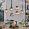Koyoto hanging light, globe light, pendant light Amber, clear, Smoke-coloured, 6-light sources
