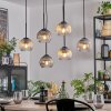 Koyoto hanging light, globe light, pendant light Amber, clear, Smoke-coloured, 6-light sources