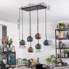 Ripoll hanging light, globe light, pendant light blue, green, coppery, 6-light sources