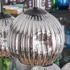 Ripoll hanging light, globe light, pendant light chrome, Smoke-coloured, 6-light sources