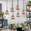 Ripoll hanging light, globe light, pendant light Amber, 6-light sources