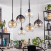 Koyoto hanging light, globe light, pendant light Amber, clear, Smoke-coloured, 6-light sources