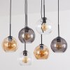 Koyoto hanging light, globe light, pendant light Amber, clear, Smoke-coloured, 6-light sources
