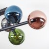 Gastor ceiling light, globe light blue, chrome, green, coppery, Smoke-coloured, 8-light sources