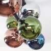 Gastor ceiling light, globe light blue, chrome, green, coppery, Smoke-coloured, 8-light sources