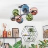 Gastor ceiling light, globe light blue, chrome, green, coppery, Smoke-coloured, 8-light sources