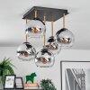 Koyoto ceiling light, globe light gold, black, 5-light sources