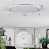 Zuren ceiling light, Panel LED white, 1-light source, Colour changer
