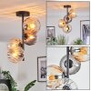 Koyoto ceiling light, globe light 31 cm Amber, clear, Smoke-coloured, 4-light sources