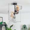 Koyoto ceiling light, globe light 31 cm Amber, clear, Smoke-coloured, 4-light sources