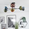 Koyoto ceiling light, globe light 78 cm blue, gold, green, clear, coppery, 6-light sources