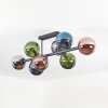 Gastor ceiling light, globe light blue, chrome, green, coppery, Smoke-coloured, 8-light sources