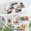 Koyoto ceiling light, globe light gold, black, 8-light sources