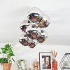 Koyoto ceiling light, globe light gold, black, 8-light sources