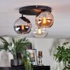 Koyoto ceiling light, globe light Amber, chrome, clear, Smoke-coloured, 3-light sources