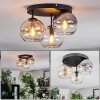 Koyoto ceiling light, globe light Amber, clear, Smoke-coloured, 3-light sources